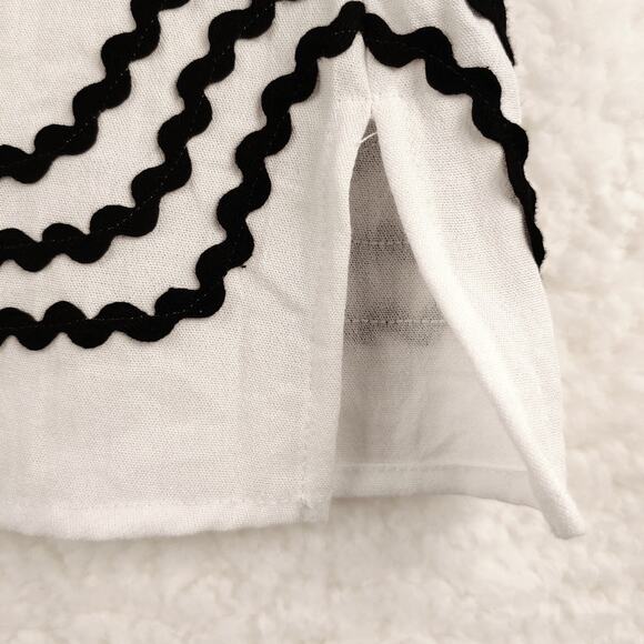 Multiples Tunic White and Black Rick Rack Apparel Trim Size Medium - Picture 4 of 6